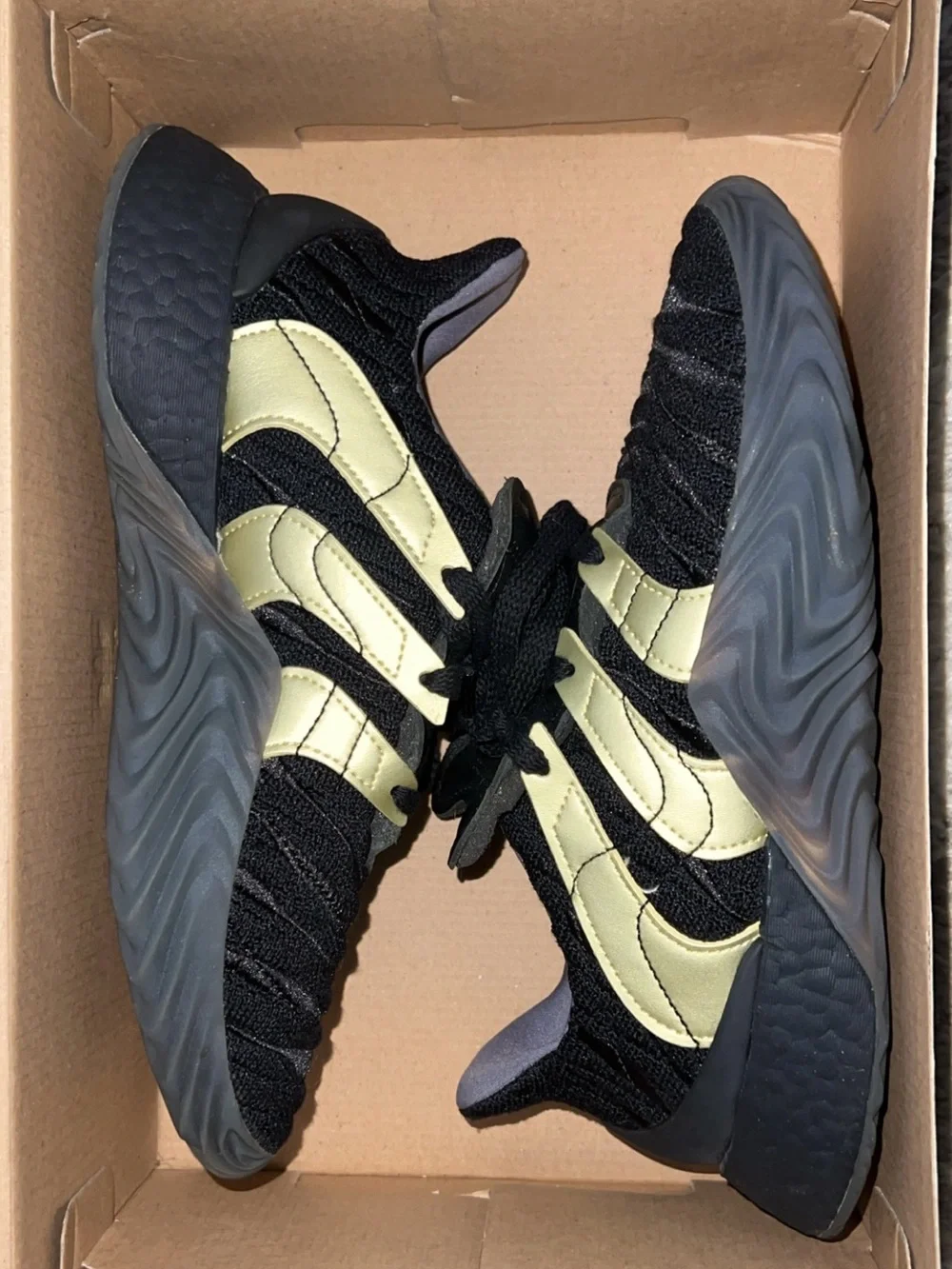 adidas Men’s Black and Olive Green Athletic Sneakers